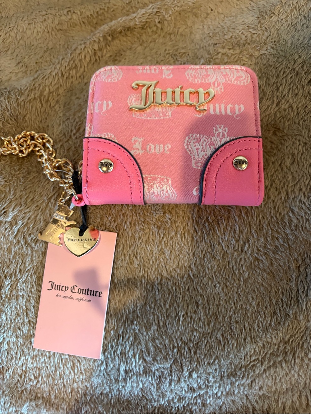 Juicy couture compact wallet with wristlet strap